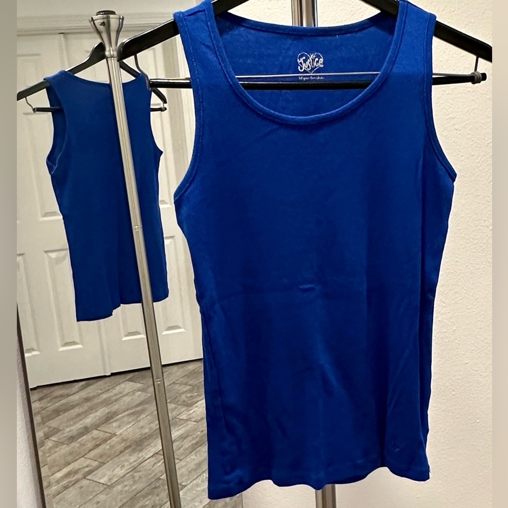 Justice Ribbed Tank Cobalt Blue - size Childrens Clothing: 18